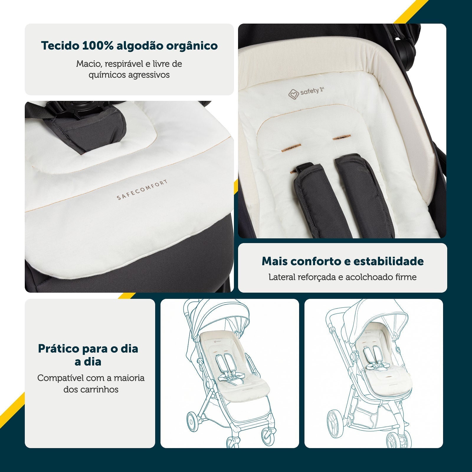 Almofada para Carrinhos SafeComfort Orgânica   Safety 1st